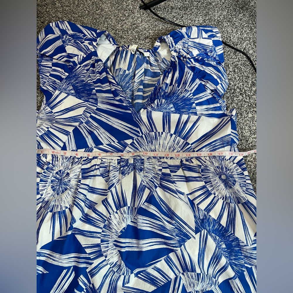 Marie Oliver NWOT Clover Dress in blue Radiance Slip on Cotton Bubble Hem Sz S - Picture 14 of 16